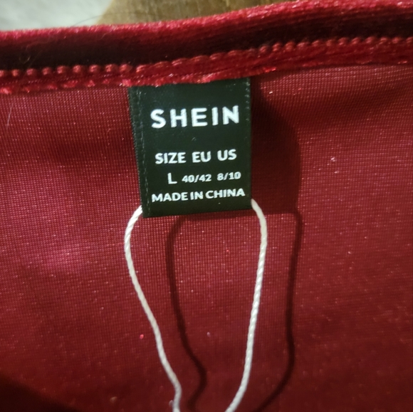 💥3 / 25$, Shein, Size L, Velvet, Red Long Sleeved Shirt - Picture 4 of 4